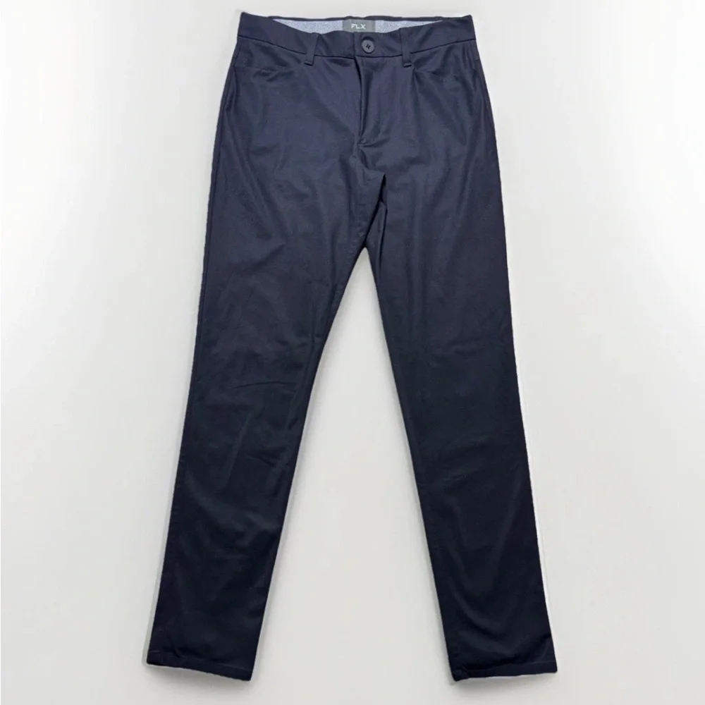 FLX Chino Pants Mens 30x32 Navy Blue Excellent Stretch Performance Commuter